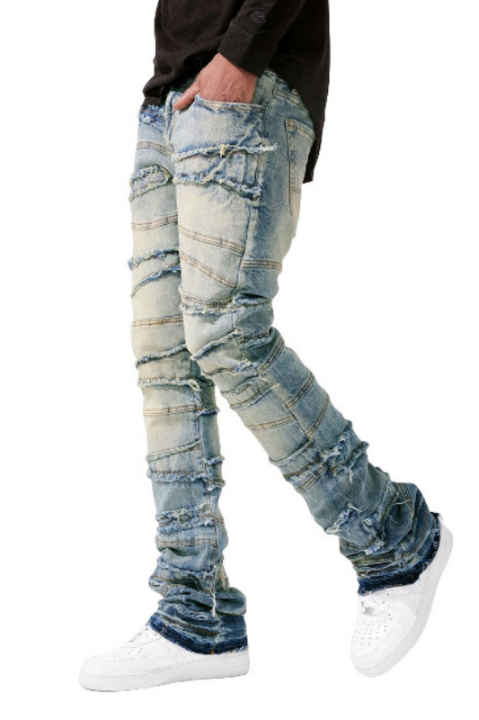 Casual Mid-Rise Retro Straight Slim Jeans