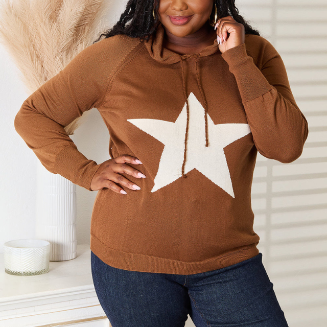 Women's Star Graphic Hooded Sweater