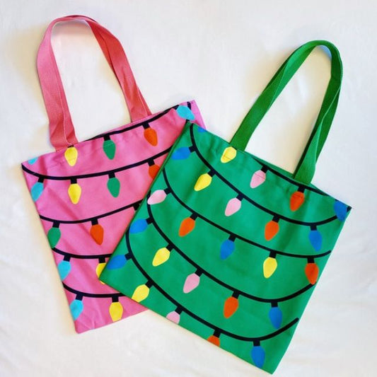 Christmas Lights Canvas Tote Bag