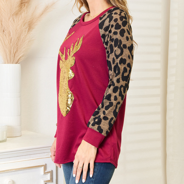 Women's Reindeer Animal Print Top