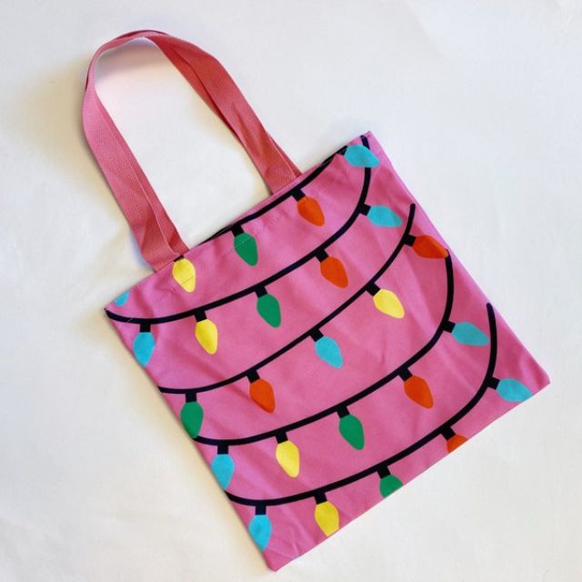 Christmas Lights Canvas Tote Bag