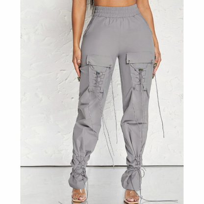 Women’s Pouch Pocket Strappy Lace Up Pants