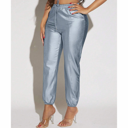 Sexy Metallic Drawstring Waist Pants