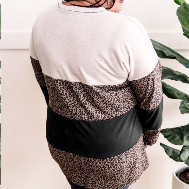 Queen Size Black Leopard Print Top