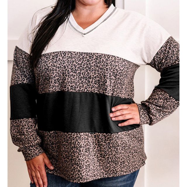 Queen Size Black Leopard Print Top