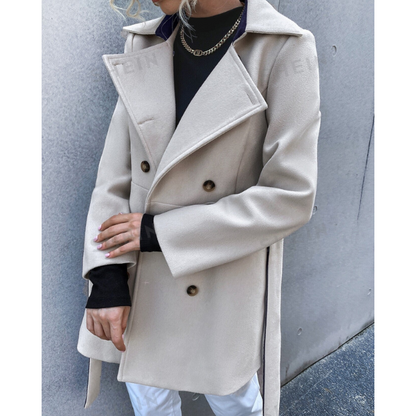 Casual Long Sleeve Lapel Collar Overcoat