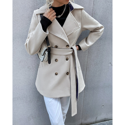 Casual Long Sleeve Lapel Collar Overcoat