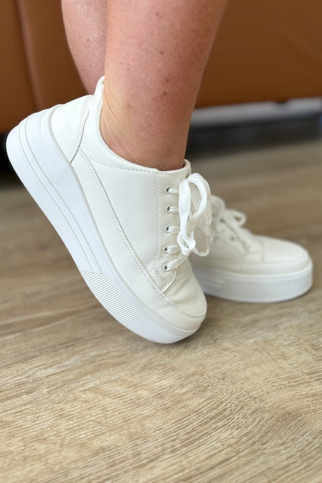 Classic Lace Up Double Platform Sneakers