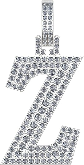 White Gold Plated Moissanite Diamond Initial Necklace  A To Z Alphabet