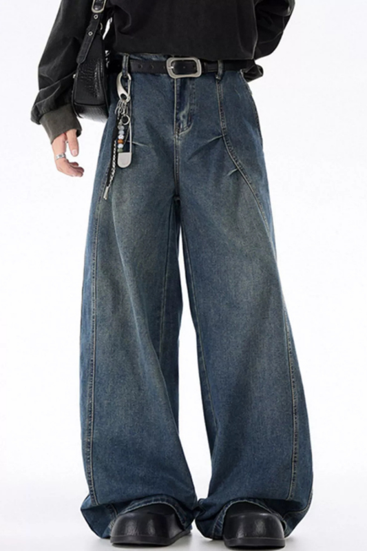 Men's Wide-Leg High-Waist Baggy Jeans