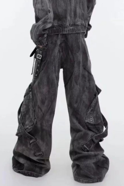 Men's Oversized Wide Leg Cargo Jeans