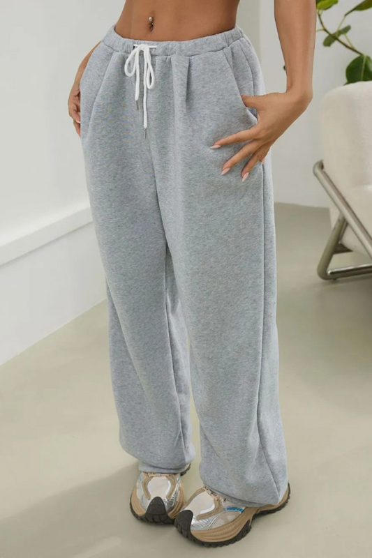 Women's Drawstring Wide Leg Sweatpants