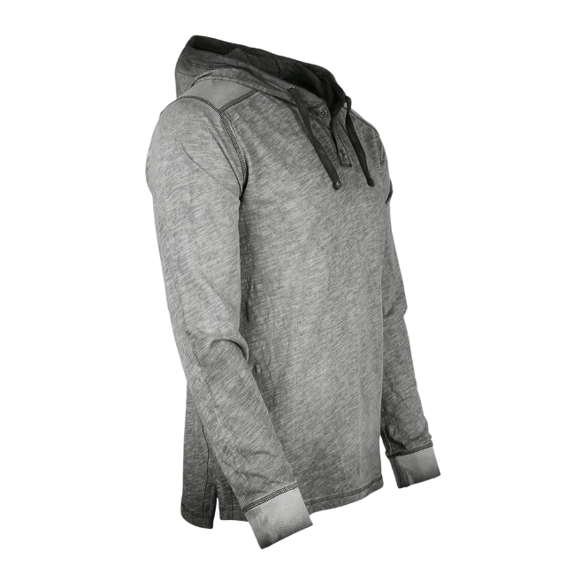 Men's Vintage Long Sleeve Dye Hooded Shirt