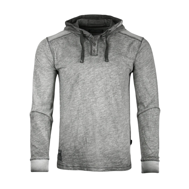 Men's Vintage Long Sleeve Dye Hooded Shirt
