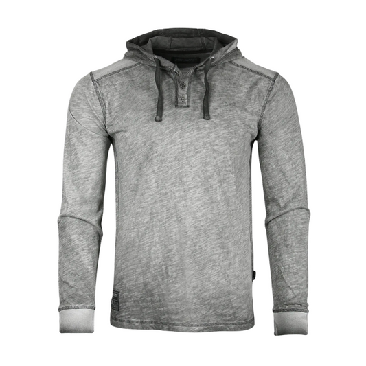 Men's Vintage Long Sleeve Dye Hooded Shirt