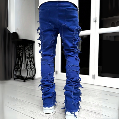Men's Fully Ripped Frayed Distressed Jeans