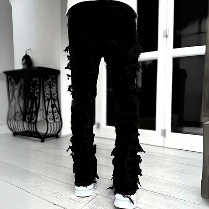 Men's Fully Ripped Frayed Distressed Jeans