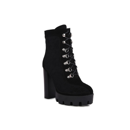 Women's Fine Suede Quilted Ankle Boots