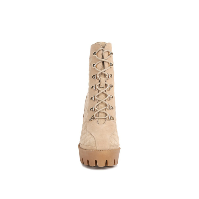 Women's Fine Suede Quilted Ankle Boots