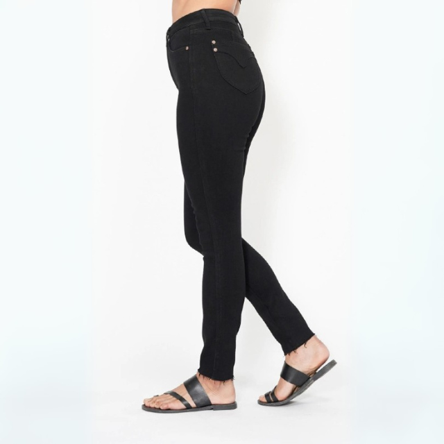 High Waisted Tummy Control Shield Pockets Skinny Jeans