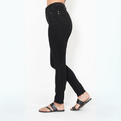 High Waisted Tummy Control Shield Pockets Skinny Jeans