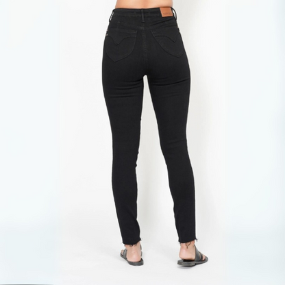 High Waisted Tummy Control Shield Pockets Skinny Jeans