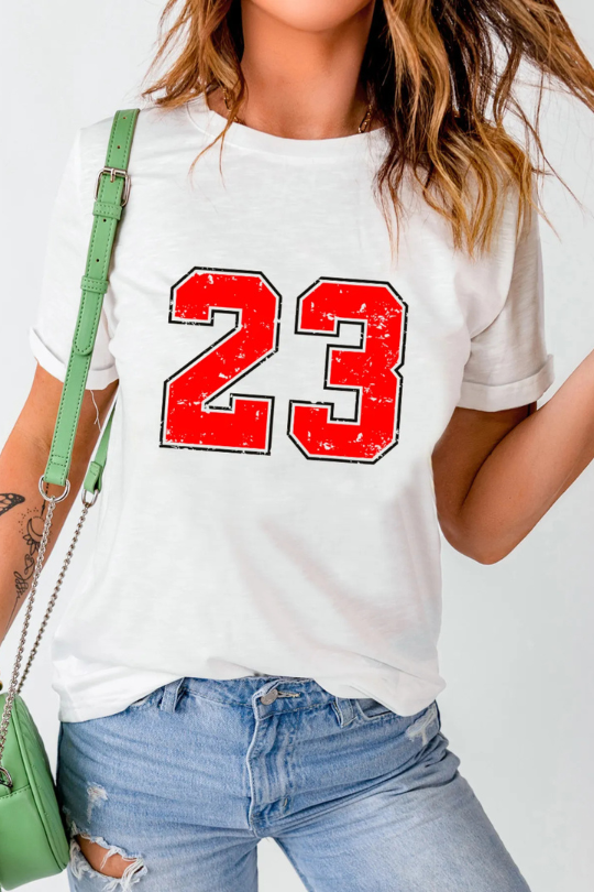 Women's Casual 23 Round Neck T Shirt