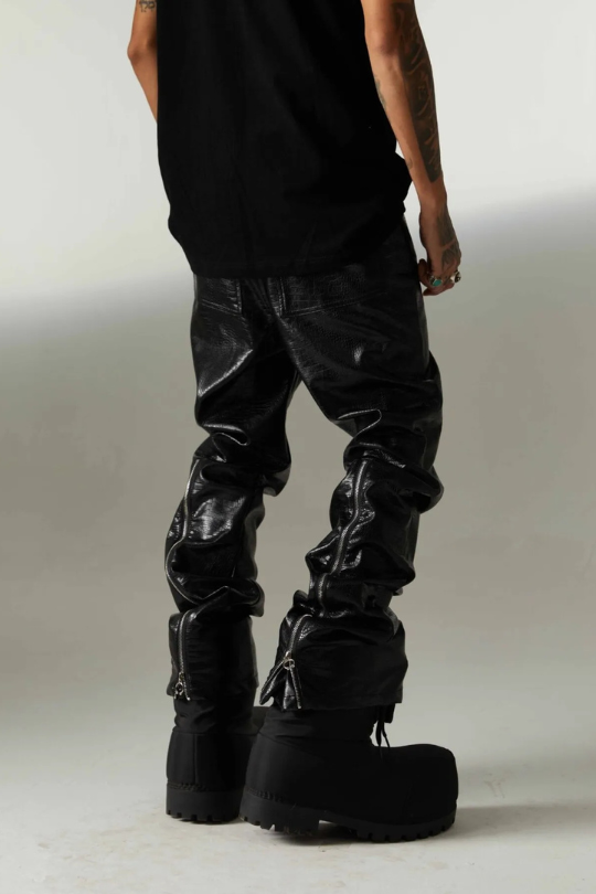 Men's Leather Baggy Drip Pants