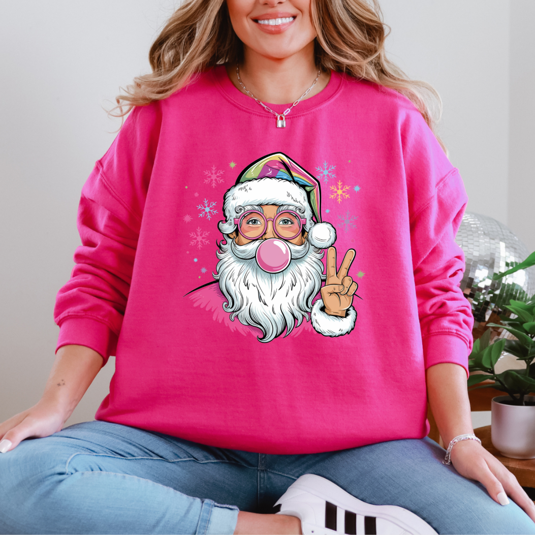 Women's Bubblegum Santa Graphic Sweatshirt