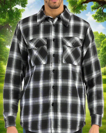 Mens Quilted Padded Flannel