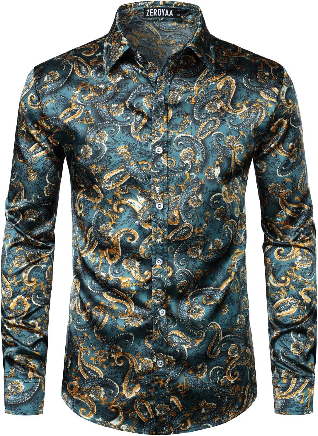 zeroyaa dress shirts Amazon.com: ZEROYAA Men's Long Sleeve Dress Shirt Fitted Wrinkle-Free Casual Business Button Up Shirts ZSSCL07-Black Small : Clothing, Shoes & Jewelry