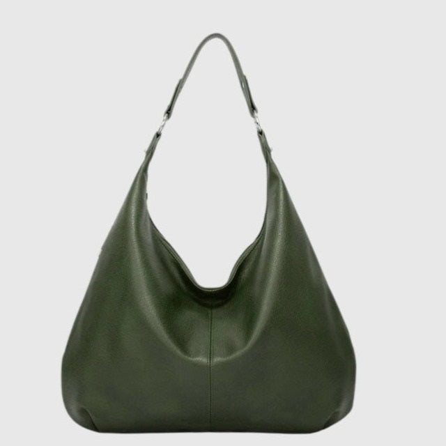 Large Leather Hobo Shoulder Bag