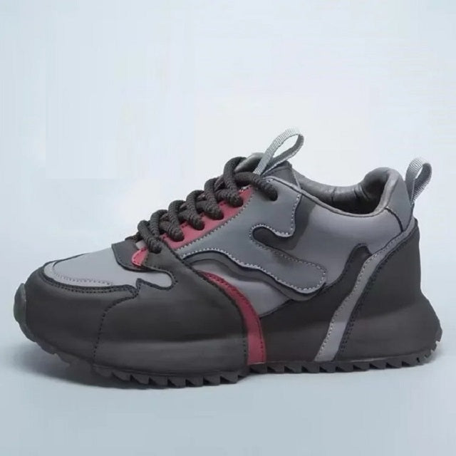 Leather Base Drip Platform Sport Shoes