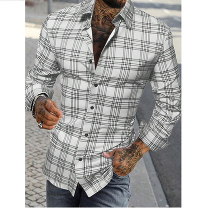 Men's Loose Fit Plaid Print Shirt