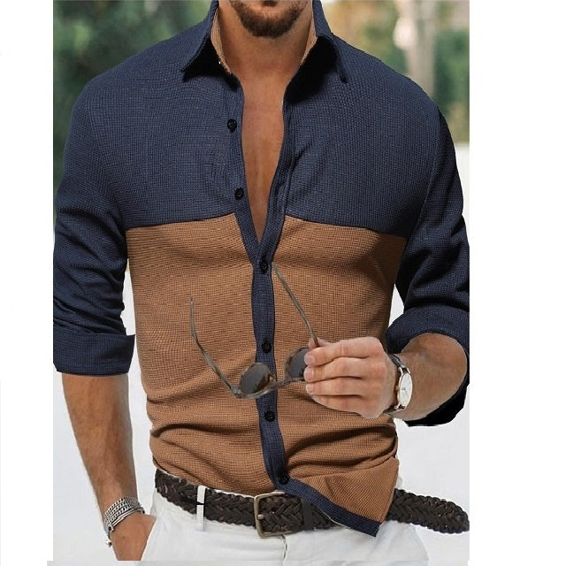 Men Two Tone Button Up Shirt – DamaniBrand
