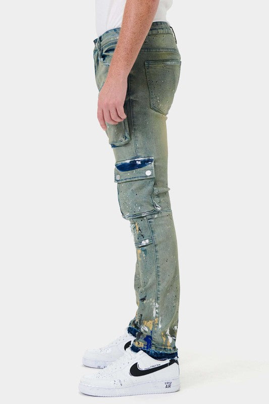 Multi Pocket Cargo Straight Jeans