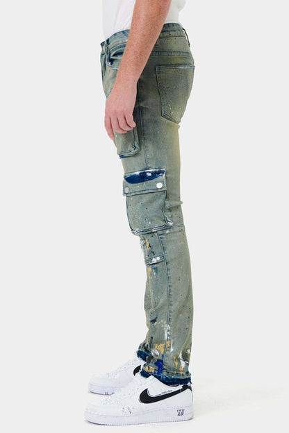 Multi Pocket Cargo Straight Jeans