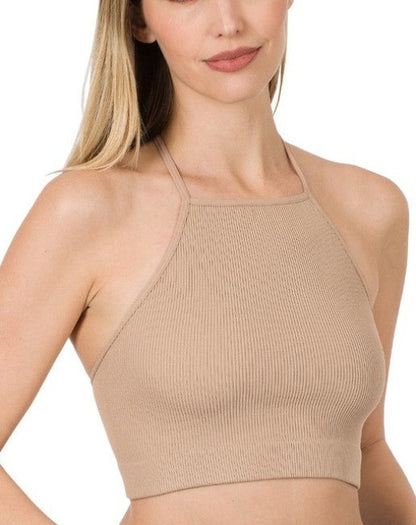 Ribbed Seamless Cropped Top