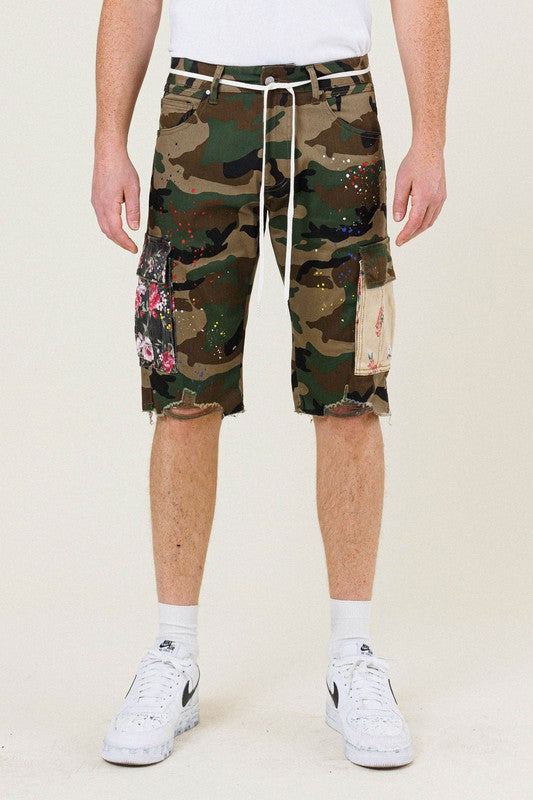 Flower Patch Camo Cargo Shorts