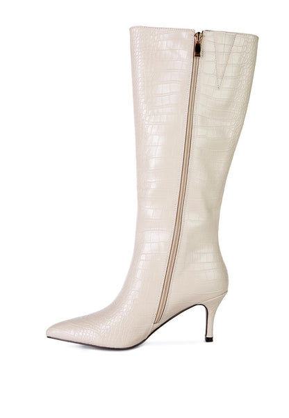 Uptown Girl Pointed Mid Heel Calf Boots