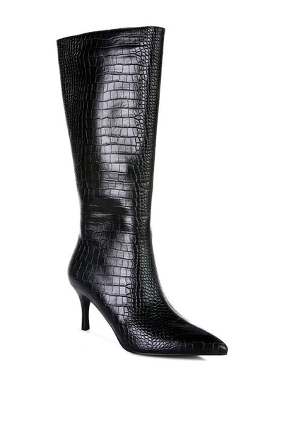 Uptown Girl Pointed Mid Heel Calf Boots