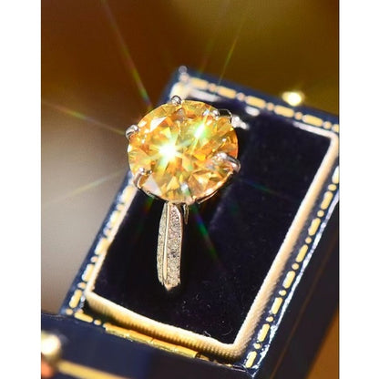 Sterling Silver Canary Yellow Diamond Ring