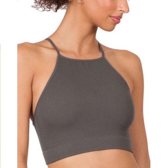 Ribbed Seamless Cropped Top