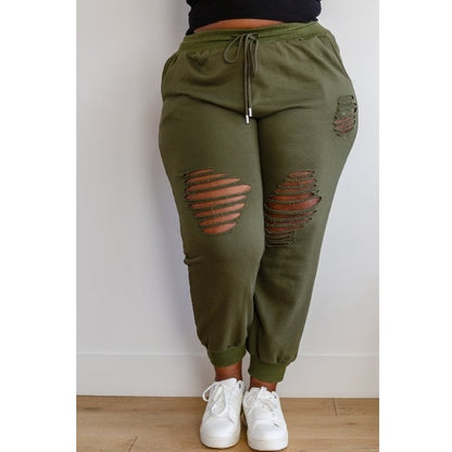 Free Fitting Distressed Joggers