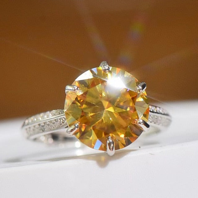 Sterling Silver Canary Yellow Diamond Ring