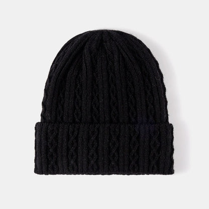 Mixed Knit Cuff Beanie Hat