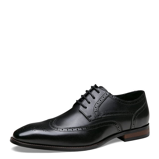 Men's Leather Cap Toe Oxford  Wingtip Derby Shoes