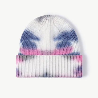 Tie-Dye Cuffed Knit Beanie Hat