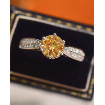 Sterling Silver Canary Yellow Diamond Ring