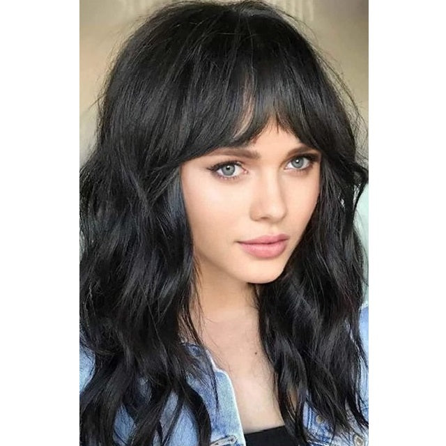 Mid-Length Wavy Synthetic Wig